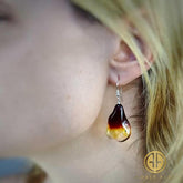 Gradient Amber Wave Dangle Earrings Sterling Silver